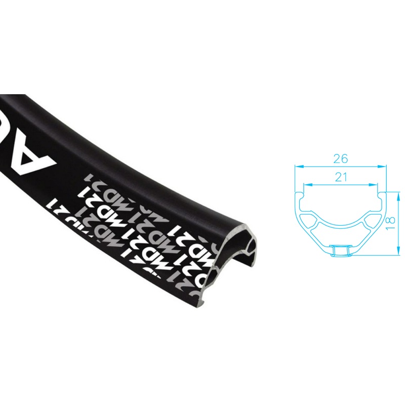 Alexrims MD21 29'' Rim - 32H - (622 x 21) - Schrader Valve - Disc Brake - D/W Eyeleted - Tubeless Ready - (Requires AV tubeless valve)