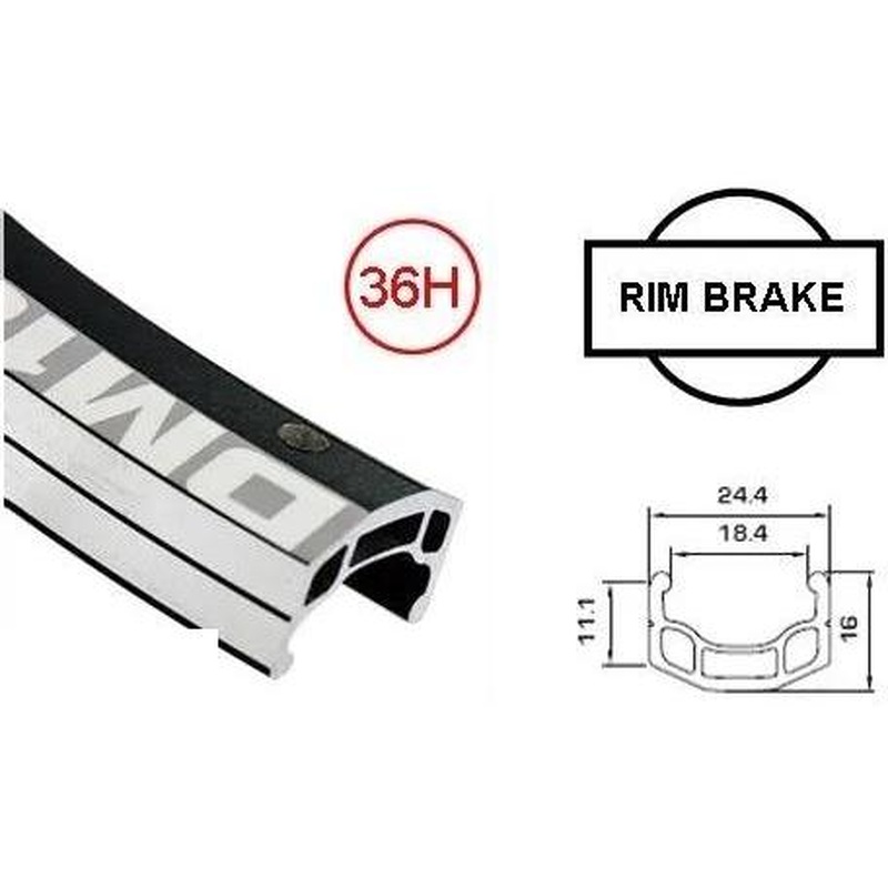 Alexrims Wheel 27.5''/650b Alex DM18 Black with Black Spokes