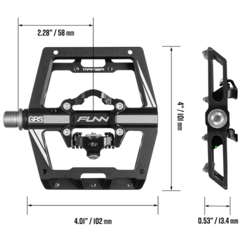 FUNN Mamba SPD One Sided Large Platform Pedals Black