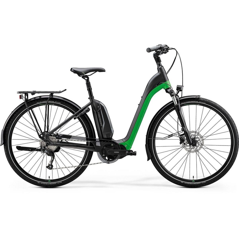 Merida eSpresso City 200 EQ Electric Hybrid Bike Matt Black/Green Glossy/Dark Silver