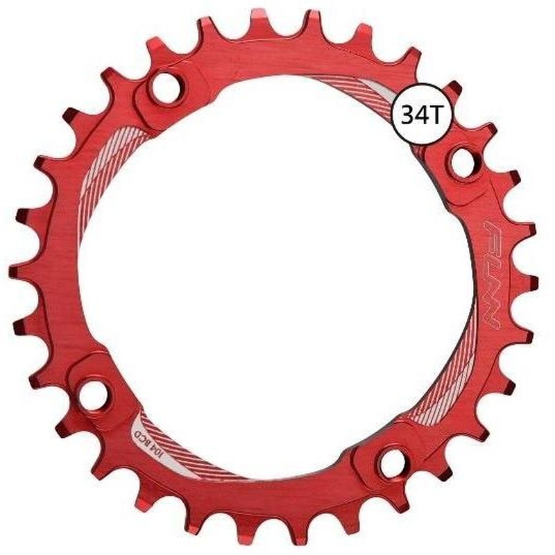 Funn Chain Ring Solo Narrow Wide 34T 104mm BCD Red