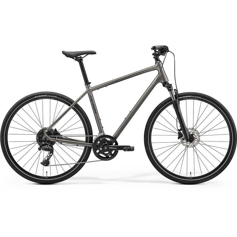 Merida Crossway 300 Hybrid Bike Silk Warm Slate Grey/Black