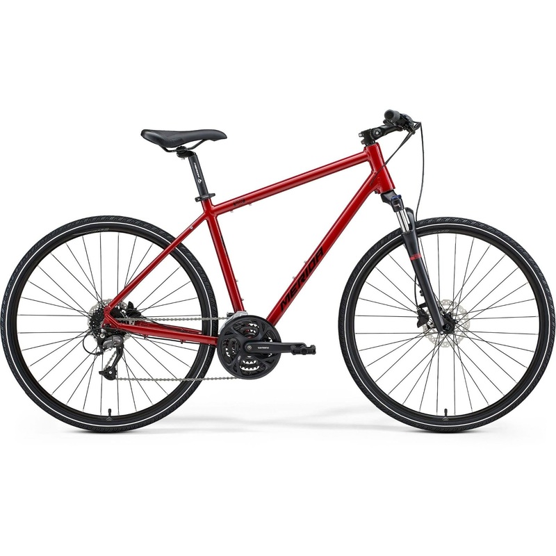 Merida Crossway 40 Hybrid Bike Xmas Red/Black