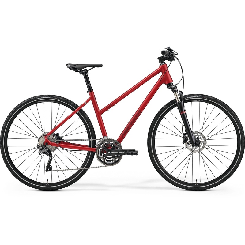Merida Crossway 500 ST Hybrid Bike Matt Burgundy Red