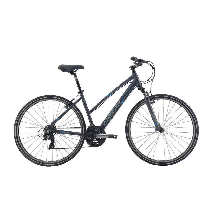 Merida Crossway 10-V Womens Hybrid Bike Blue/Silver