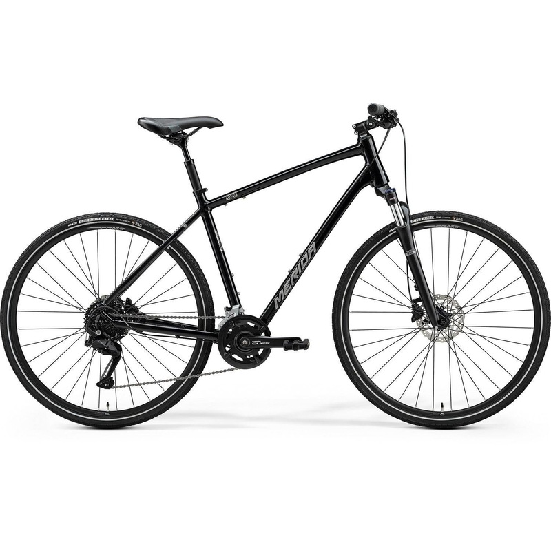 Merida Crossway 100 Hybrid Bike Glossy Black Silver