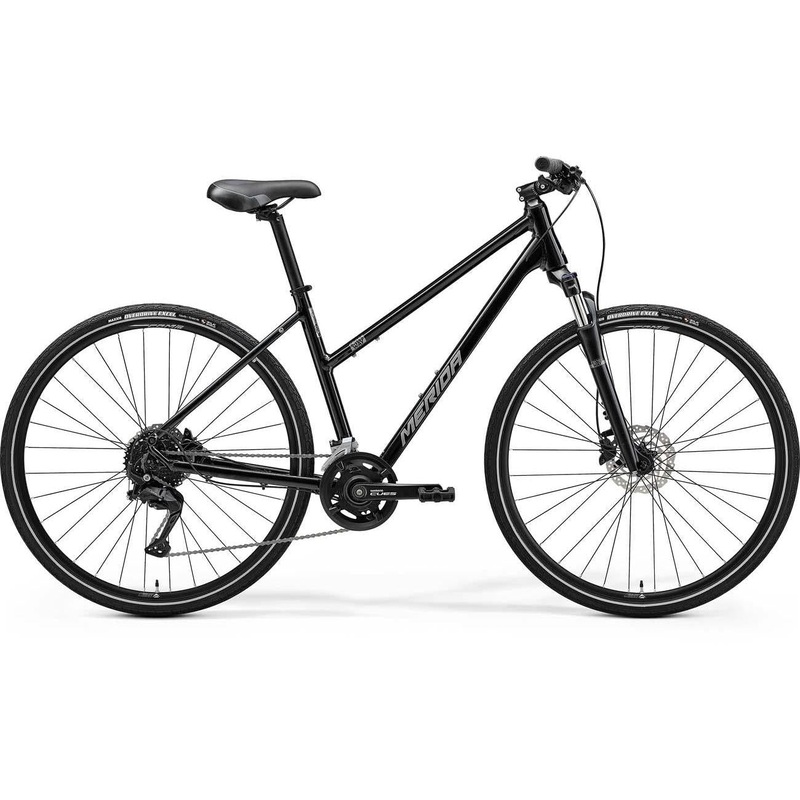 Merida Crossway 100W Hybrid Bike Glossy Black Silver