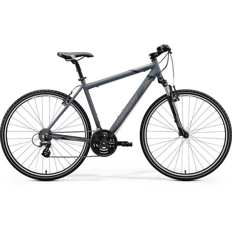 Merida Crossway 10V Hybrid Bike Matt Dark Grey/Black/Grey