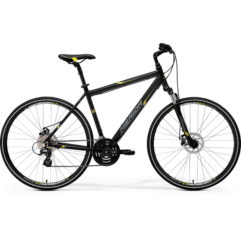 Merida Crossway 15 Hybrid Bike Black/Yellow/Grey (2017)