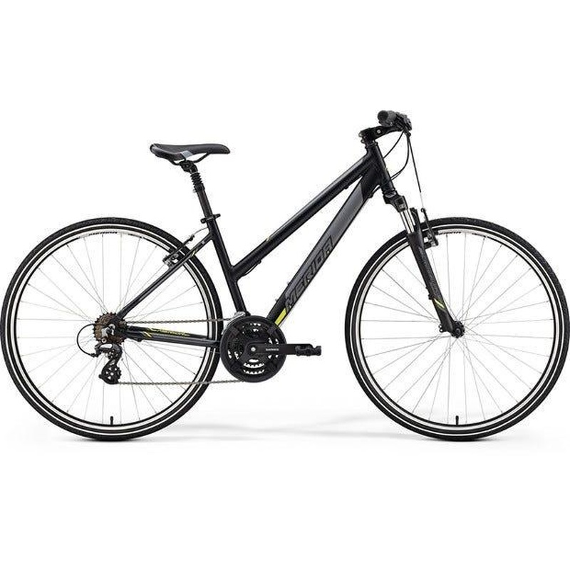 Merida Crossway 10 Hybrid Bike Matt Black/Yellow