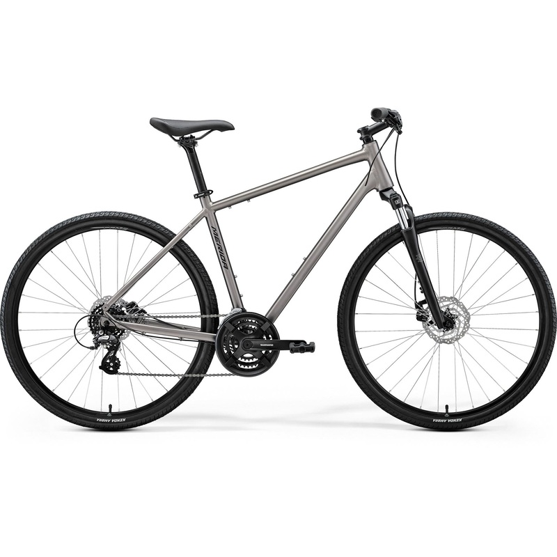Merida Crossway 10 Hybrid Bike Silk Warm Slate Grey/Black
