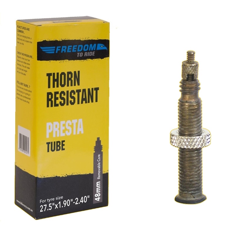 Freedom To Ride Thorn Resistant Presta Valve Tube 27.5x1.90-2.40'' 48mm Removable Core