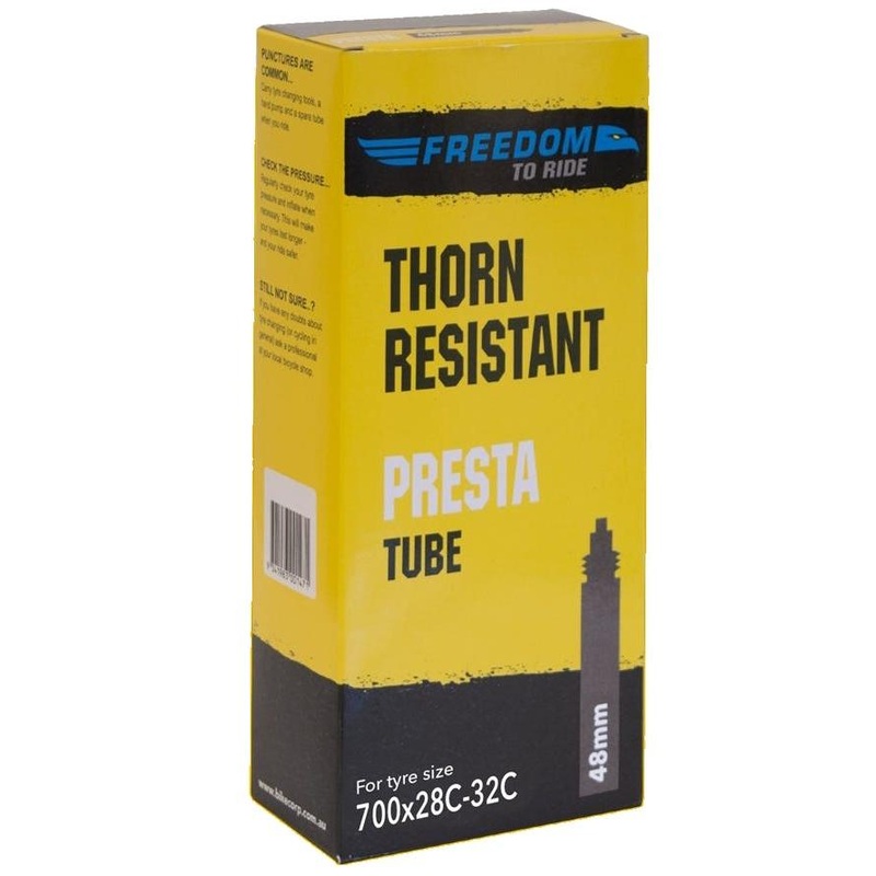 Freedom to Ride Thorn Resistant Presta Valve Tube 700 x 28-32c 48mm