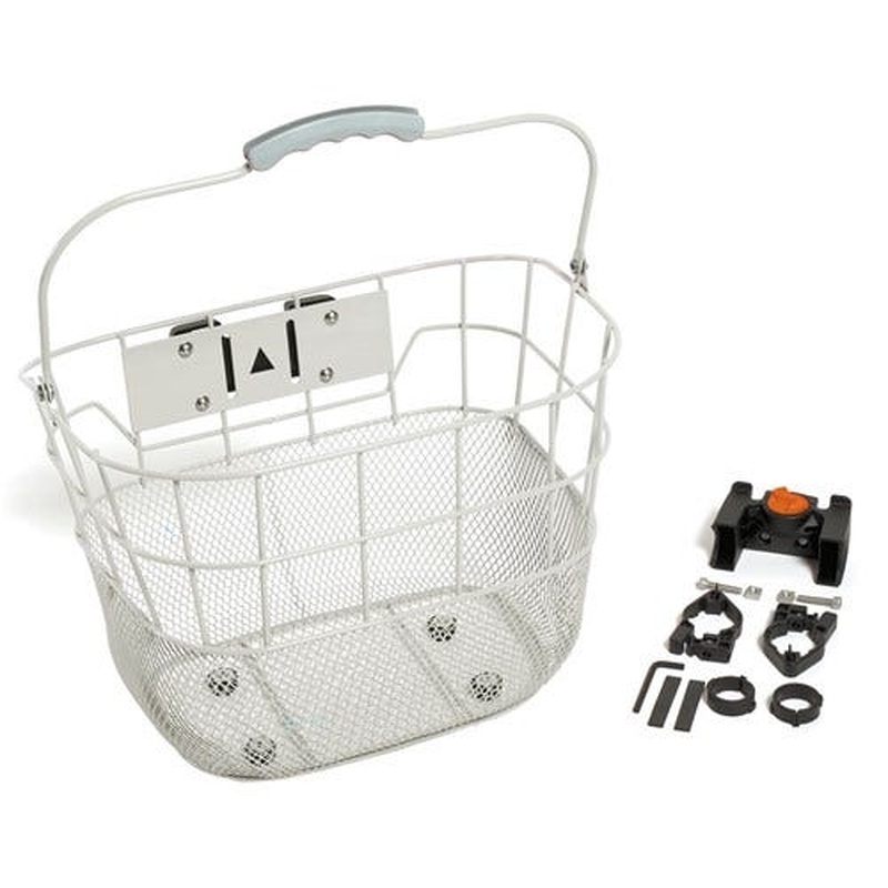Front Wire Mesh Basket QR White