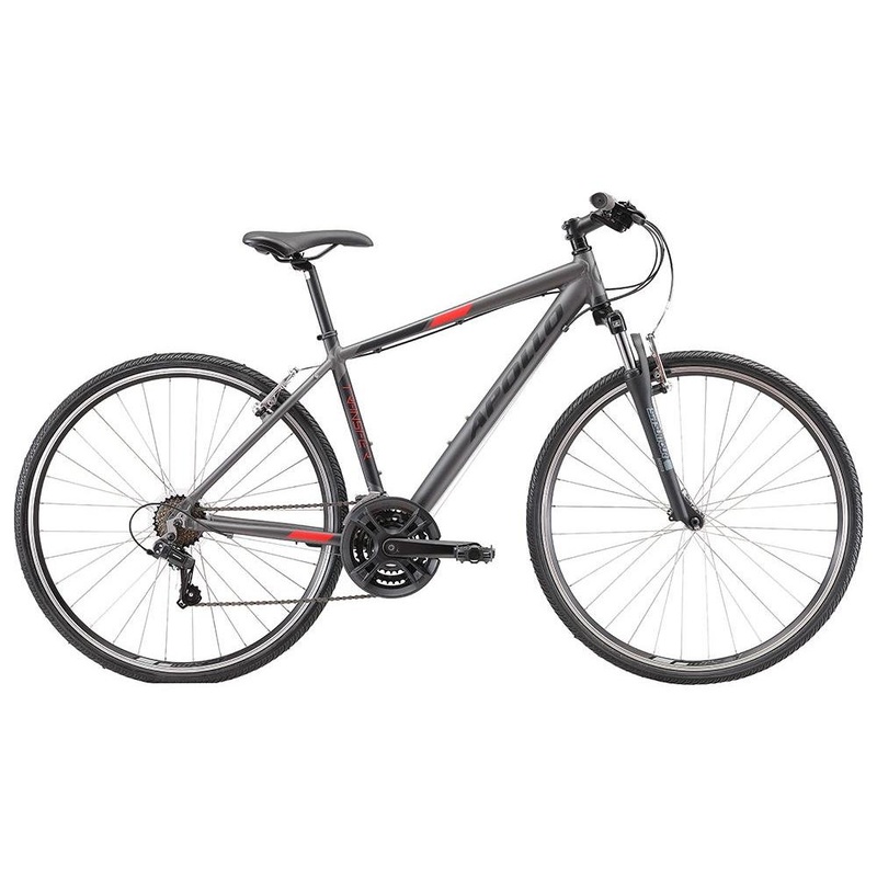Apollo Transfer 10 Hybrid Bike Charcoal/Black/Red