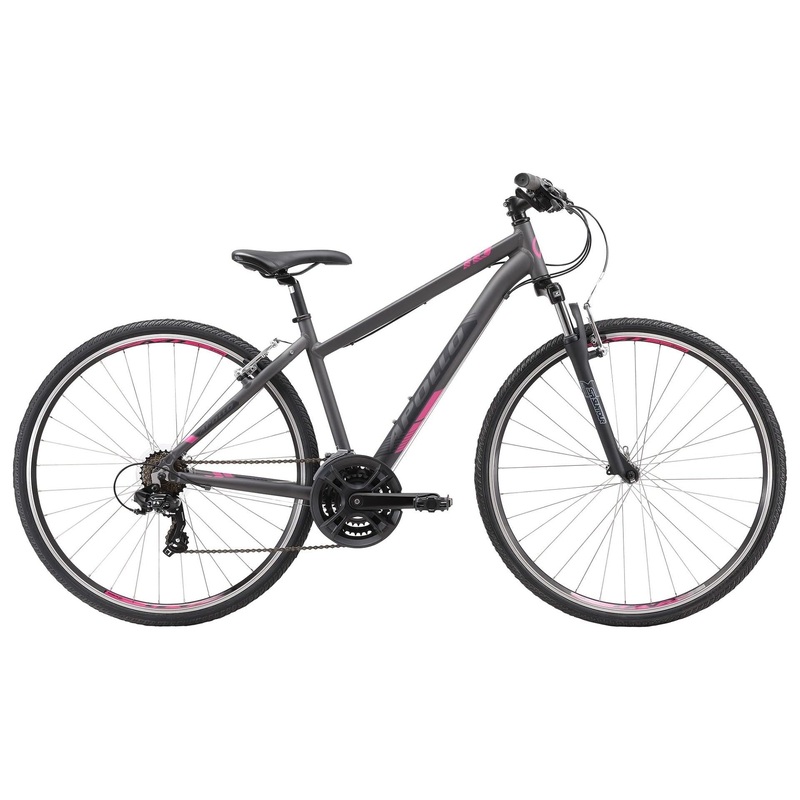 Apollo Transfer 10 Women's Hybrid Bike Matte Charcoal/Matte Black/Matte Pink (2019)