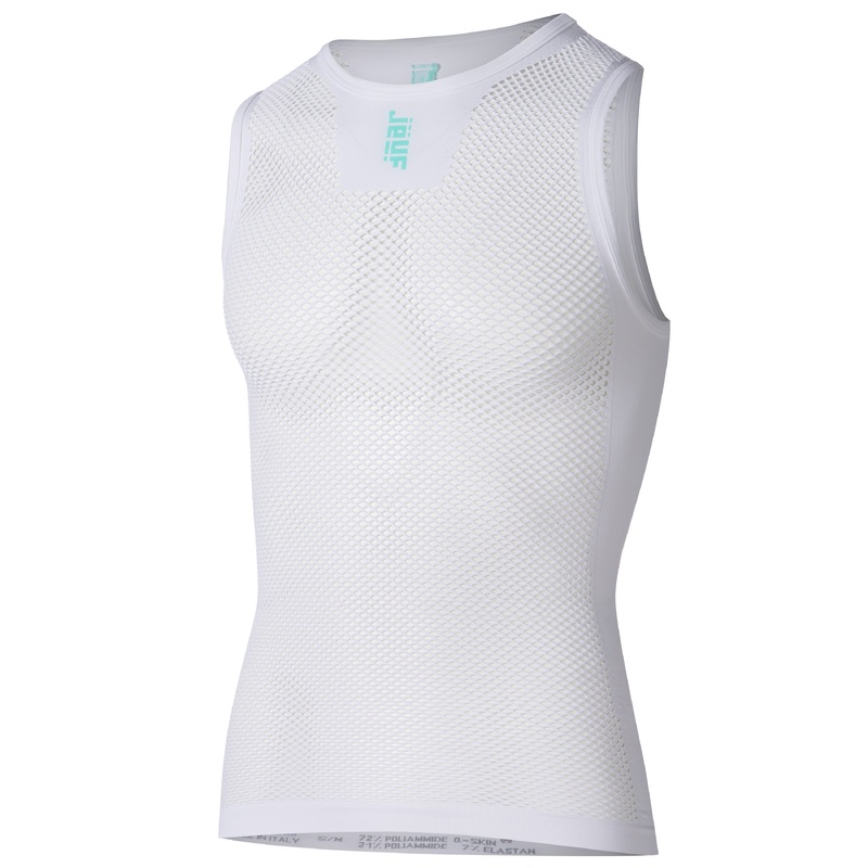 Juf Train sleeveless mesh tank top - White