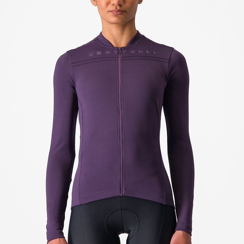 Castelli Anima 4 woman long sleeves jersey - Dark violet