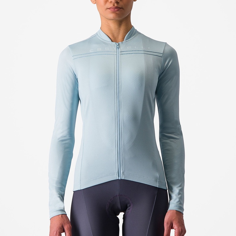Castelli Anima 4 woman long sleeves jersey - Light blue