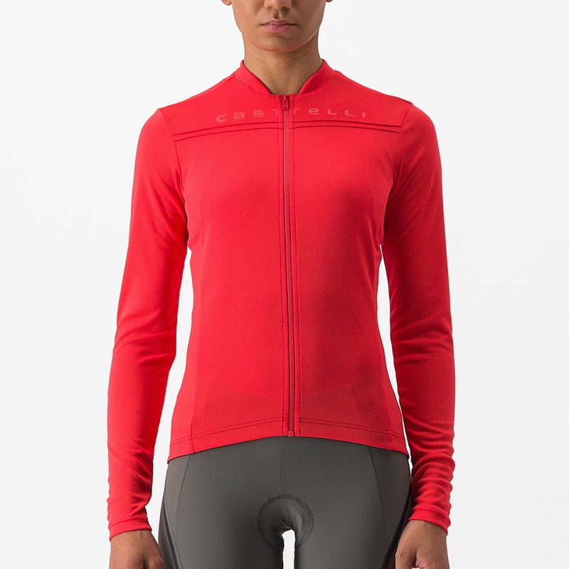 Castelli Anima 4 woman long sleeves jersey - Red