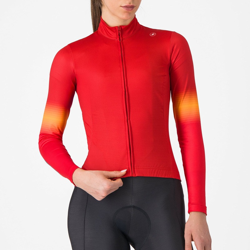 Castelli Corso Thermal women long sleeves jersey - Red