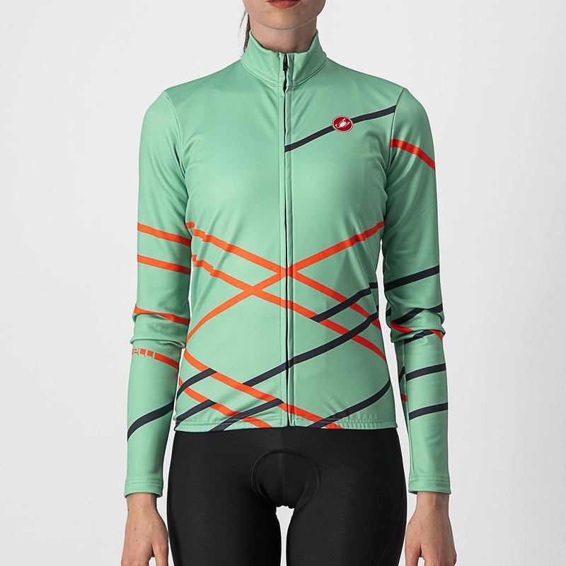 Castelli Diagonal woman long sleeves jersey - Green Water
