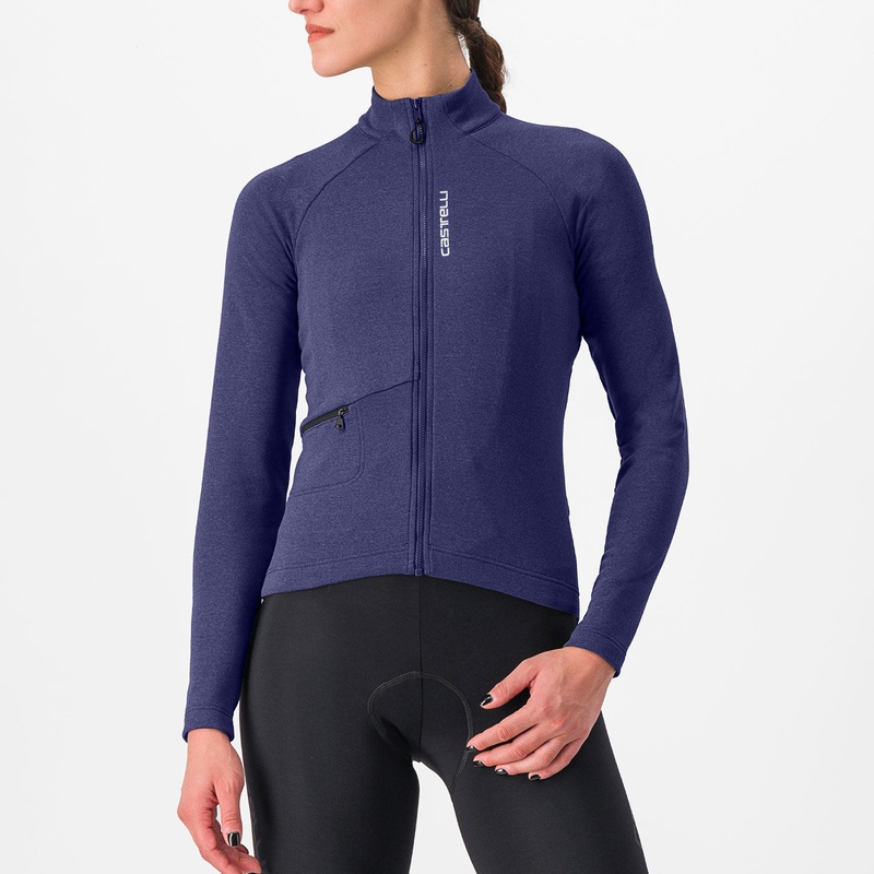 Castelli Unlimited Trail woman long sleeves jersey - Blue