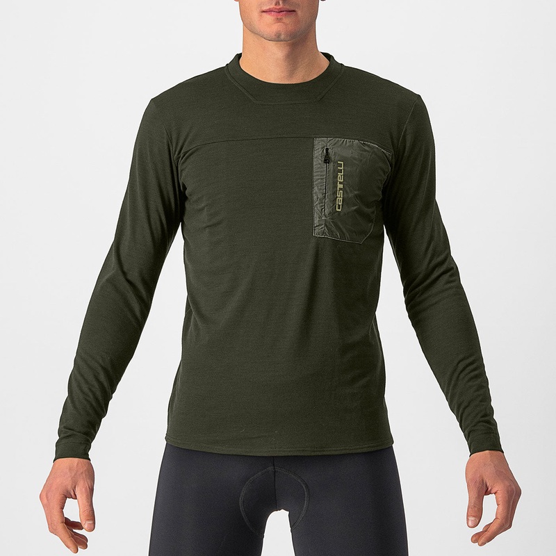 Castelli Unlimited Merino long sleeves jersey - Green