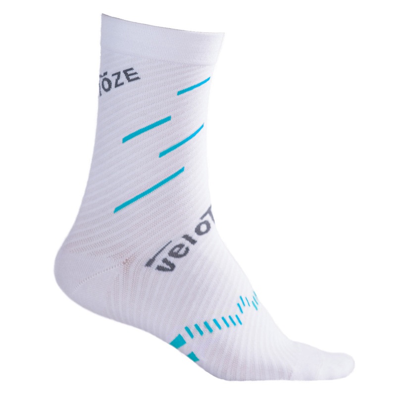 VeloToze Active Compression Coolmax socks - White blue