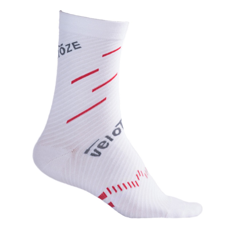 VeloToze Active Compression Coolmax socks - White red