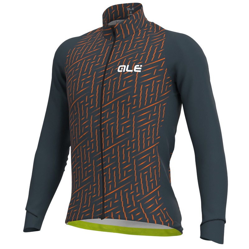 Ale PRR Green Bolt long sleeve jersey - Grey