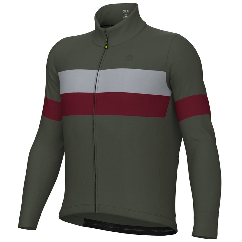 Ale Off Road Gravel Wool Line jersey long sleeve - Bordeaux