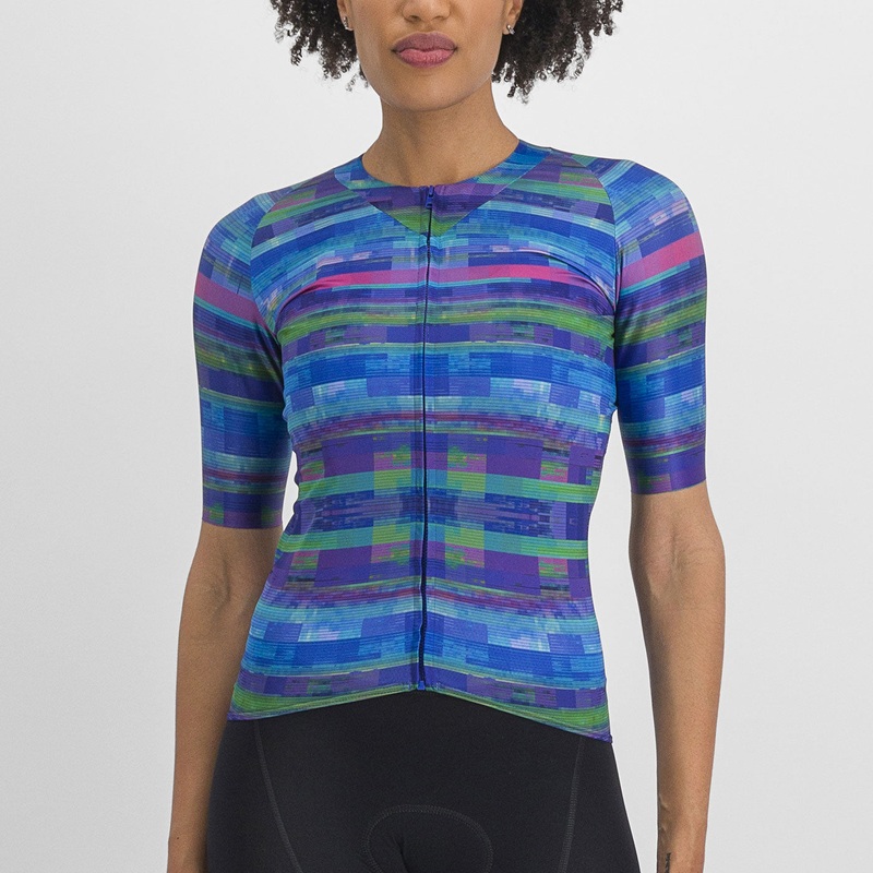 Sportful Glitch Bomber woman jersey - Blue