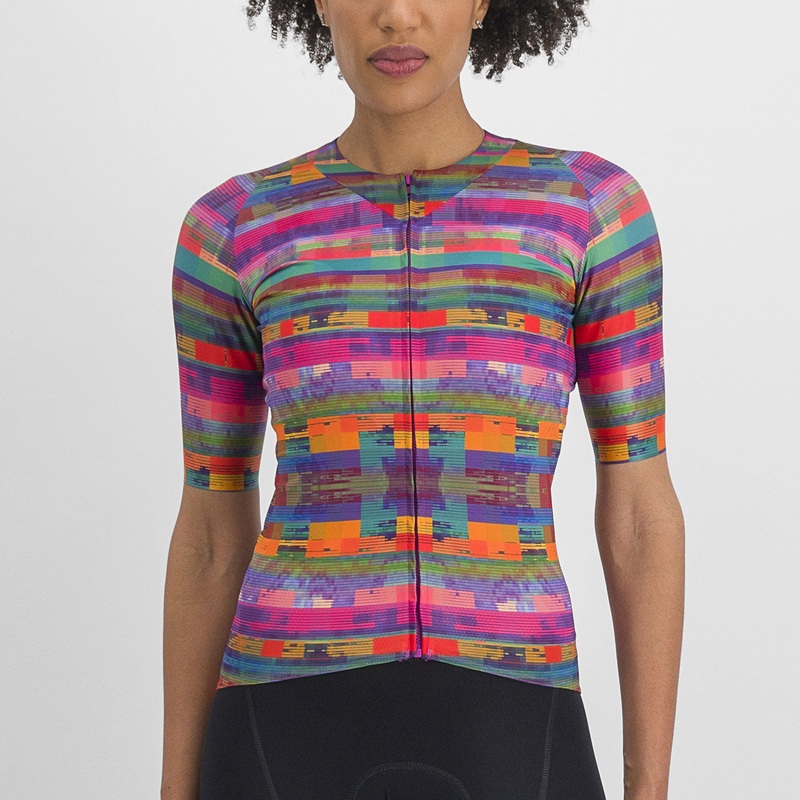 Sportful Glitch Bomber woman jersey - Pink