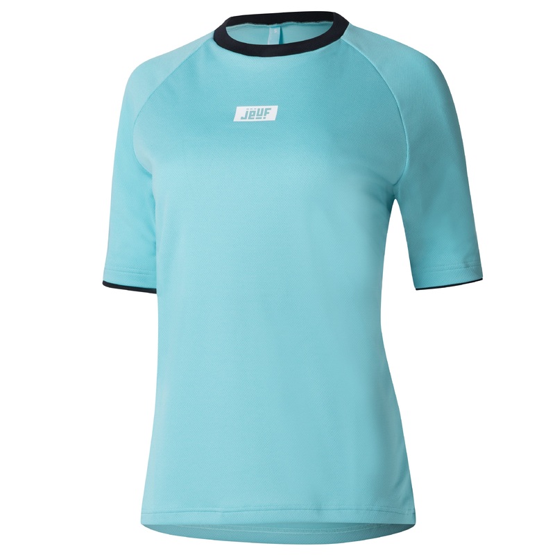 Juf Essential MTB Solid women's short sleeve shirt - Aqua