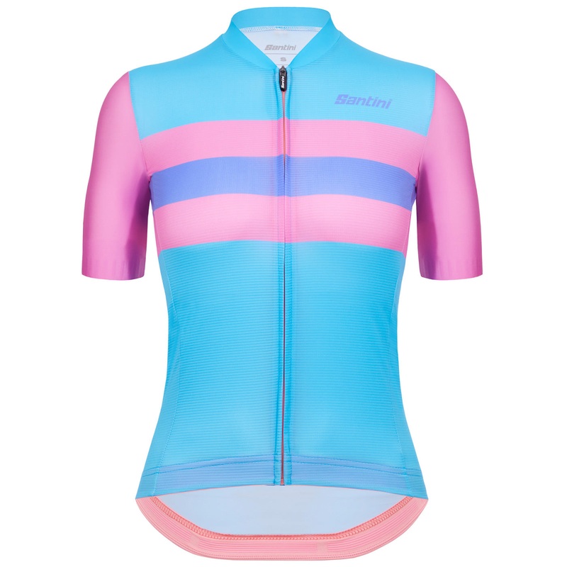 Women's jersey Santini Eco Sleek Bengal - Light Blue Pink