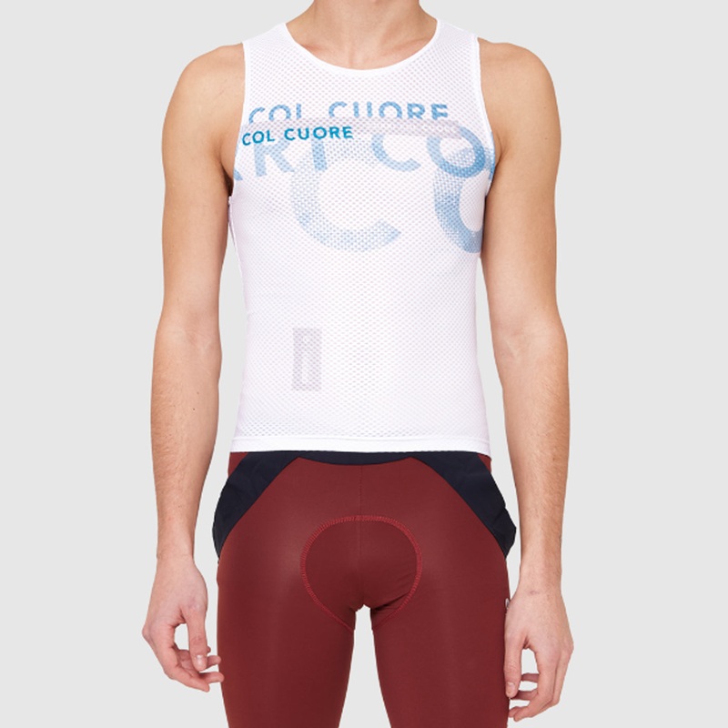 Pissei Attaque sleeveless base layer - White blue