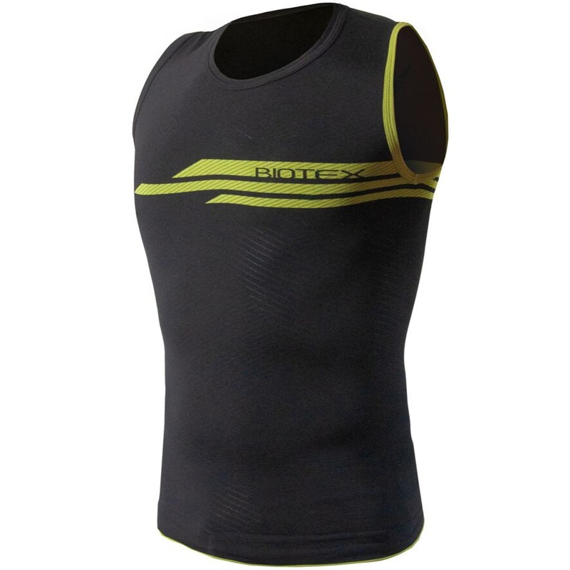 Biotex Impact sleeveless base layer - Black lime