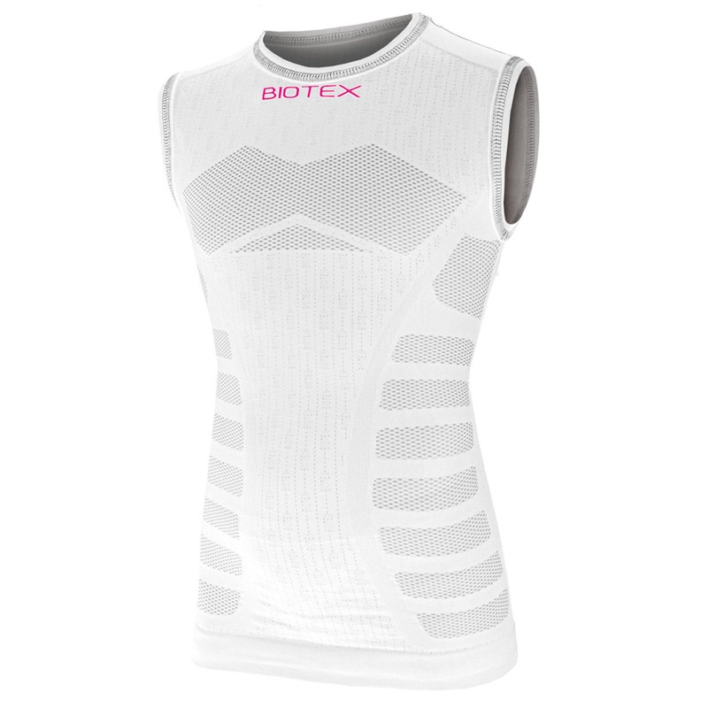 Biotex Seamless kid's sleeveless base layer - White