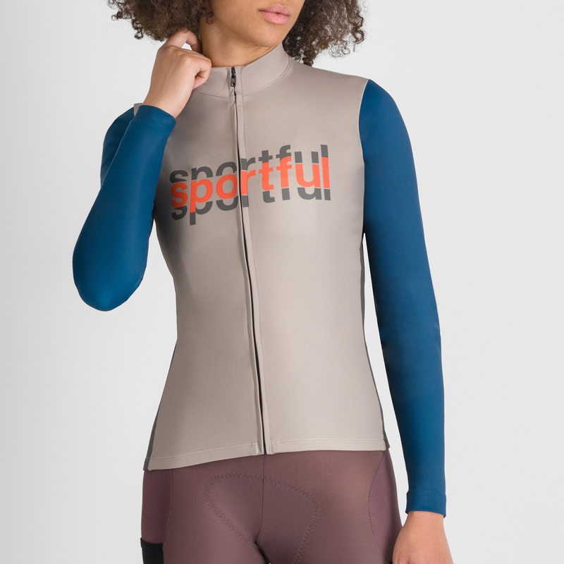 Sportful Supergiara Logo woman long sleeve jersey - Beige
