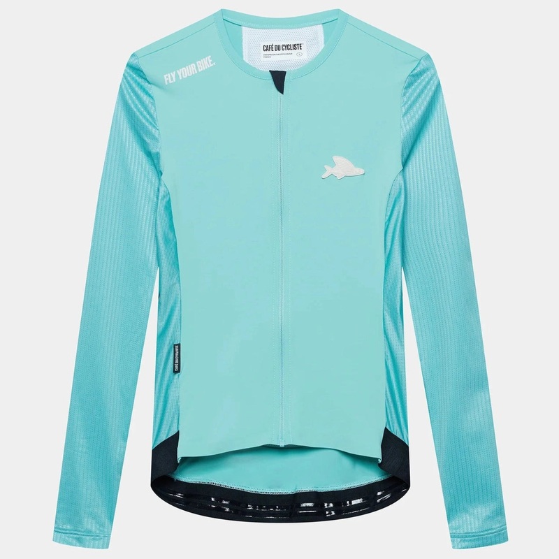 Cafe du Cycliste Roxane woman long sleeve jersey - Light blue