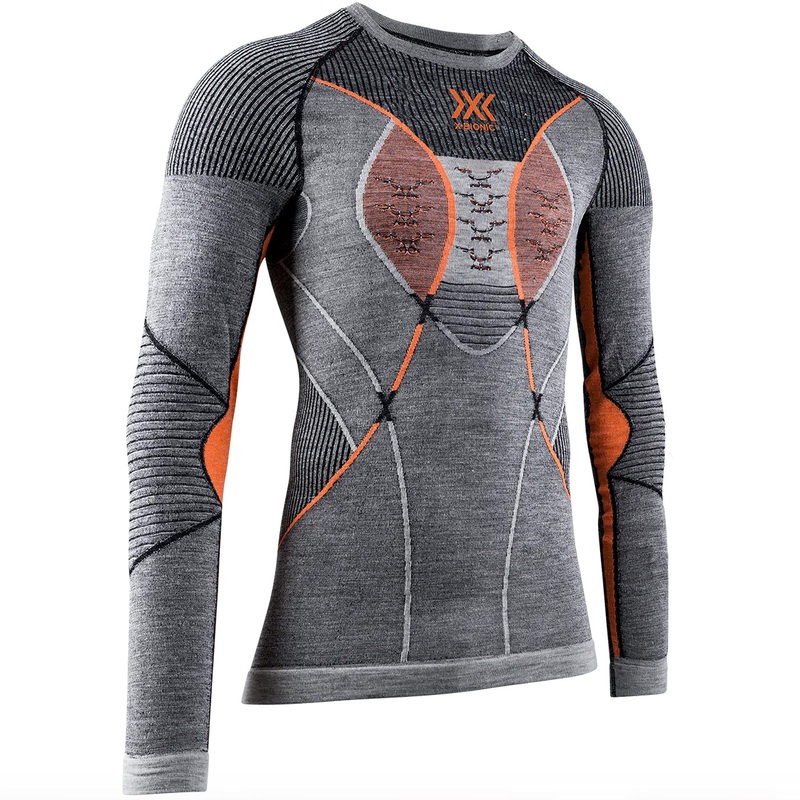 X-Bionic Apani Merino 4.0 long sleeve base layer - Grey orange