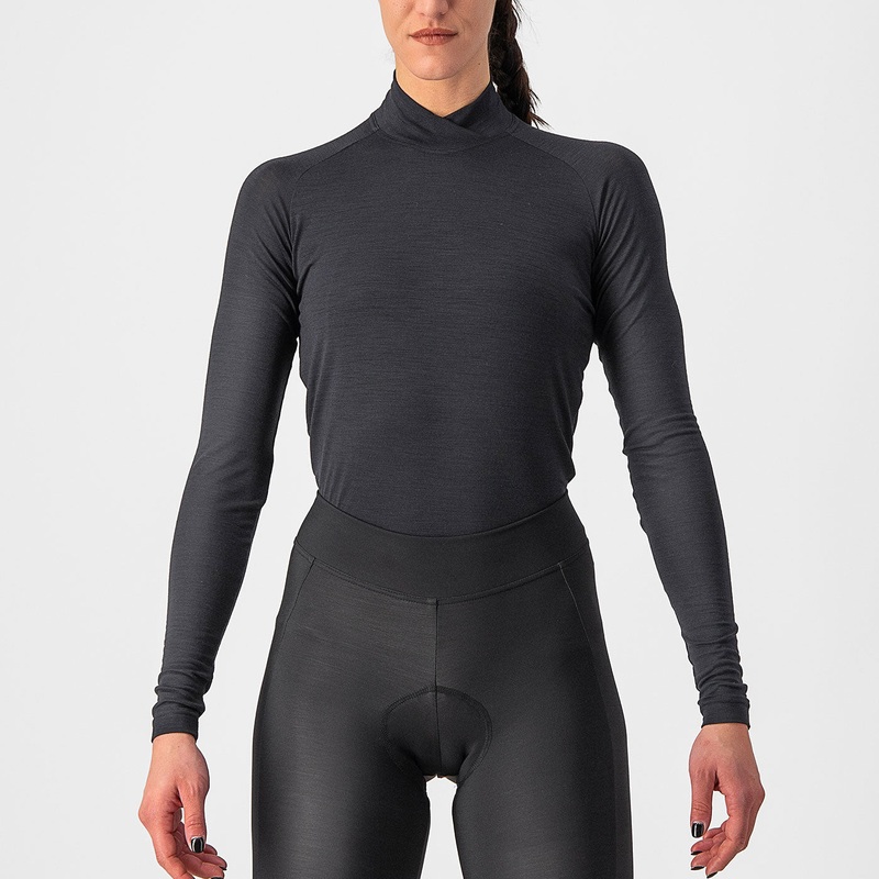 Castelli Bandito Wool long sleeves woman base layer - Black