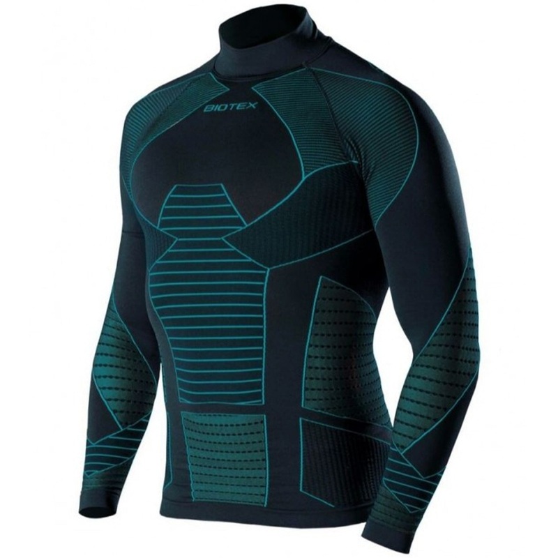 Biotex Turtleneck Icebreak long sleeve base layer - Black light blue