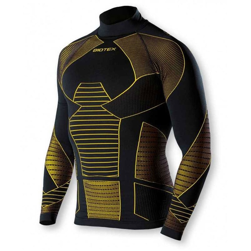Biotex Turtleneck Icebreak long sleeve base layer - Black yellow