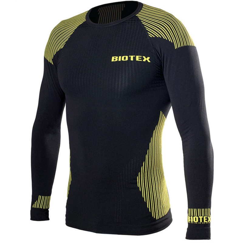 Biotex Hightech Seamless L/S Base Layer - Black Yellow