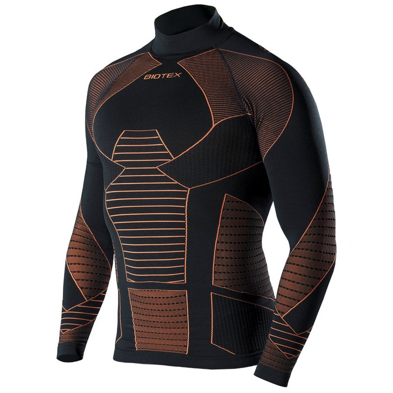 Biotex Turtleneck Icebreak L/S Base Layer - Black Orange
