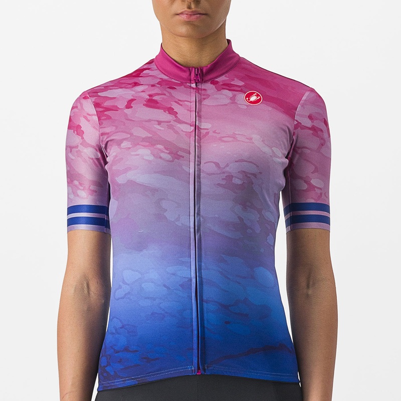 Castelli Marmo woman jersey - Pink blue