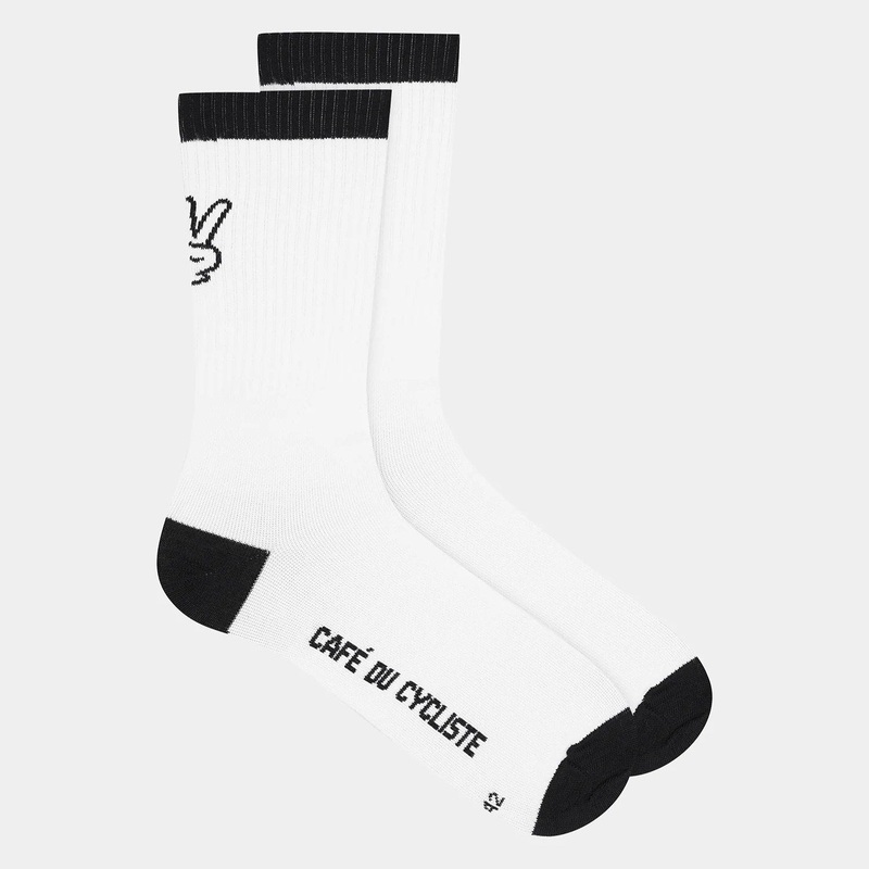Cafe du Cycliste Motto winter socks - White