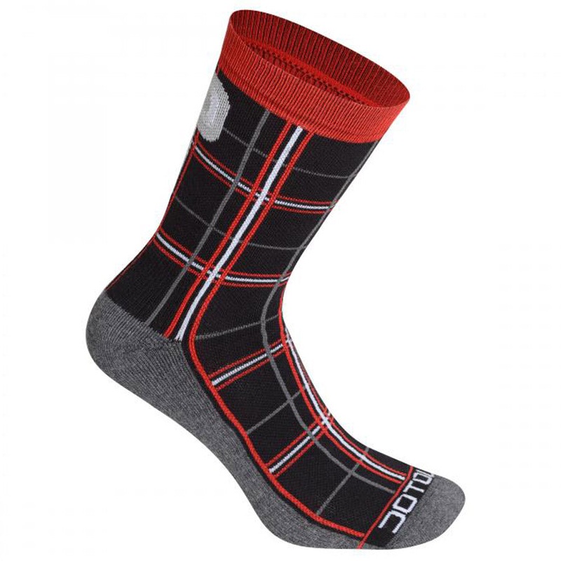 Dotout Checked Socks - Black red